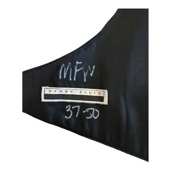 Perry Ellis Mens Formal Tuxedo Vest~Fit All 37-50~Maroon Black Geometric~L14 53 - Picture 6 of 8